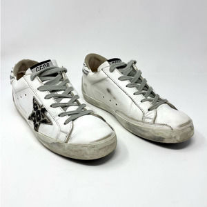 Golden Goose White and Gray Sneakers